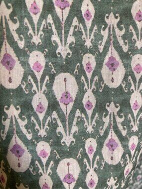 Lilla P Long-Sleeve Shirred Blouse in Chili Print-XS-NWT!
